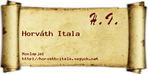 Horváth Itala névjegykártya
